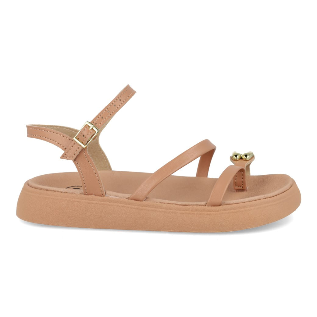 Sandália Molekinha Coração Dedo Infantil Nude Oscar