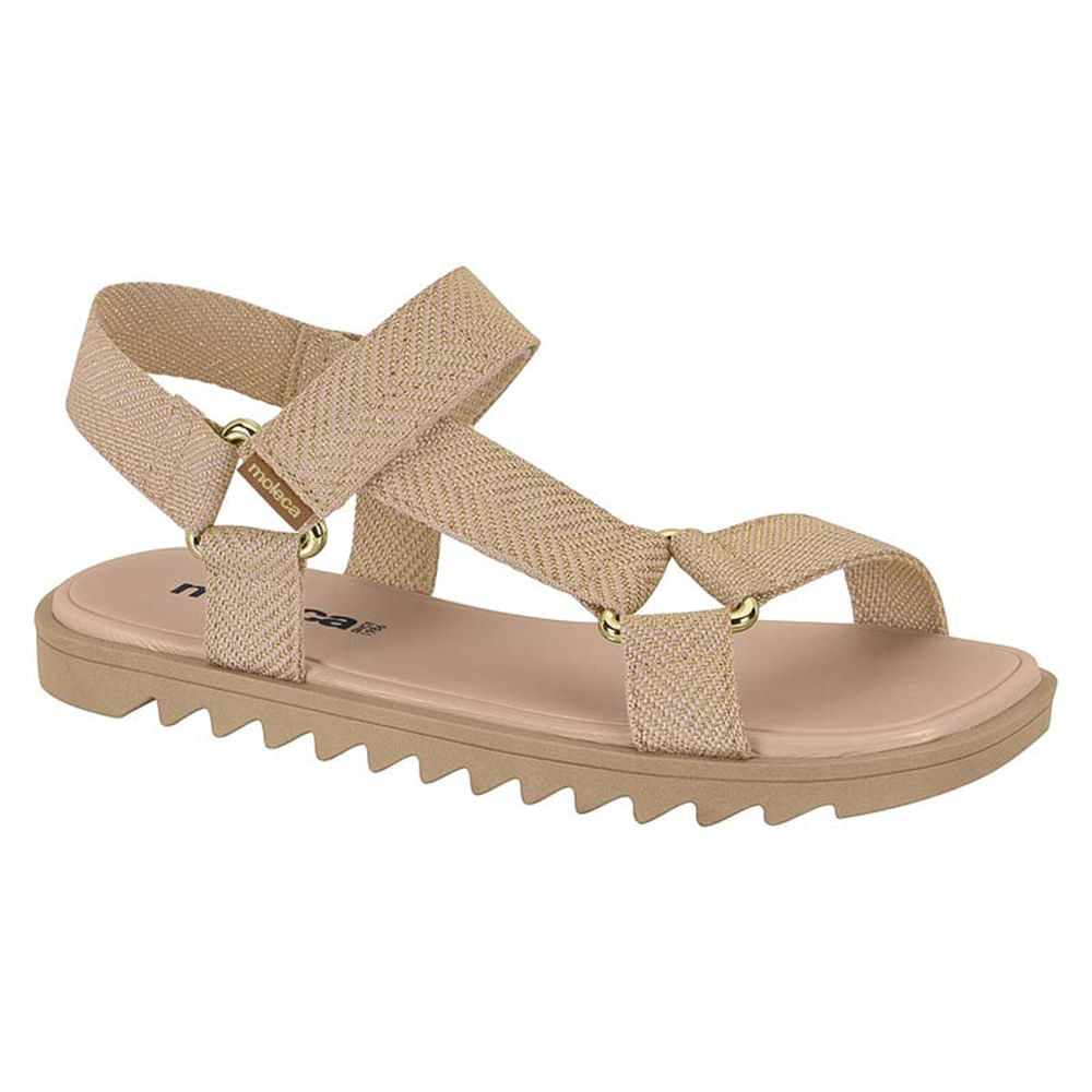 Sandália Moleca Bege Sandália Feminina Rasteira Moleca Bege