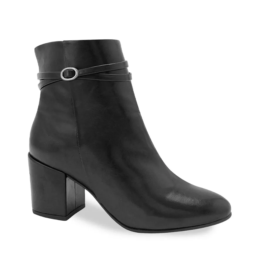 Bota Ankle Boot Quiz Salto Bloco Feminina Preta