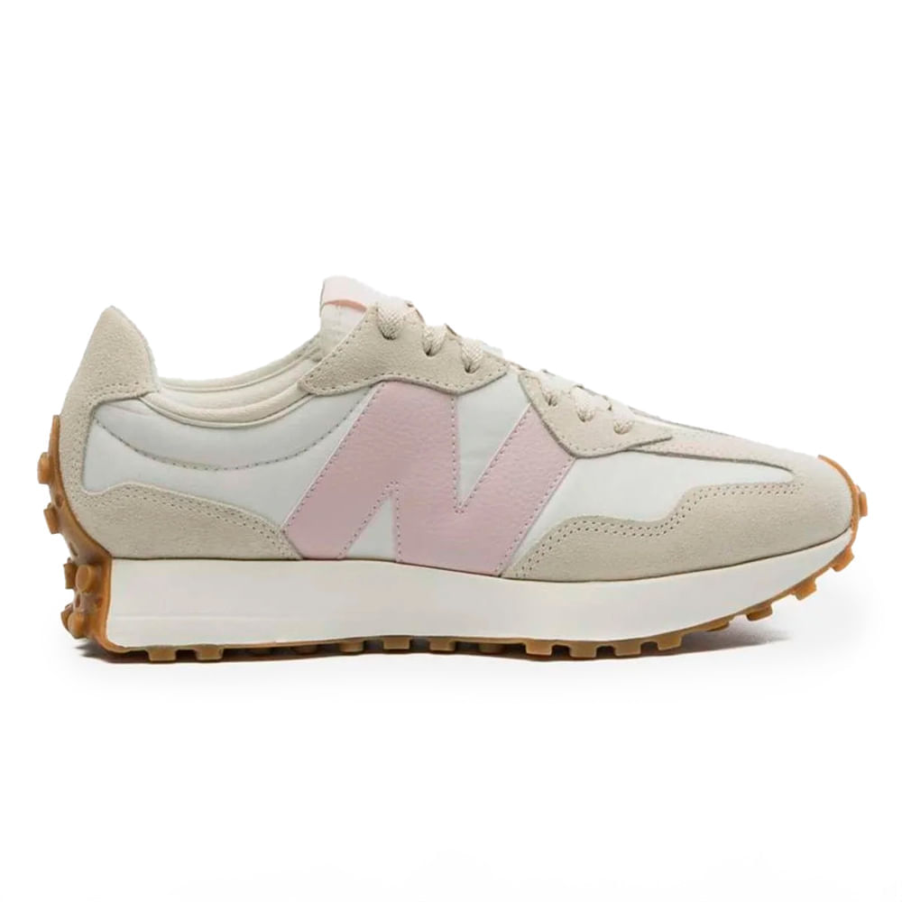 Tenis-Feminino-Casual-Logo-327v1-New-Balance-Bege-Rosa