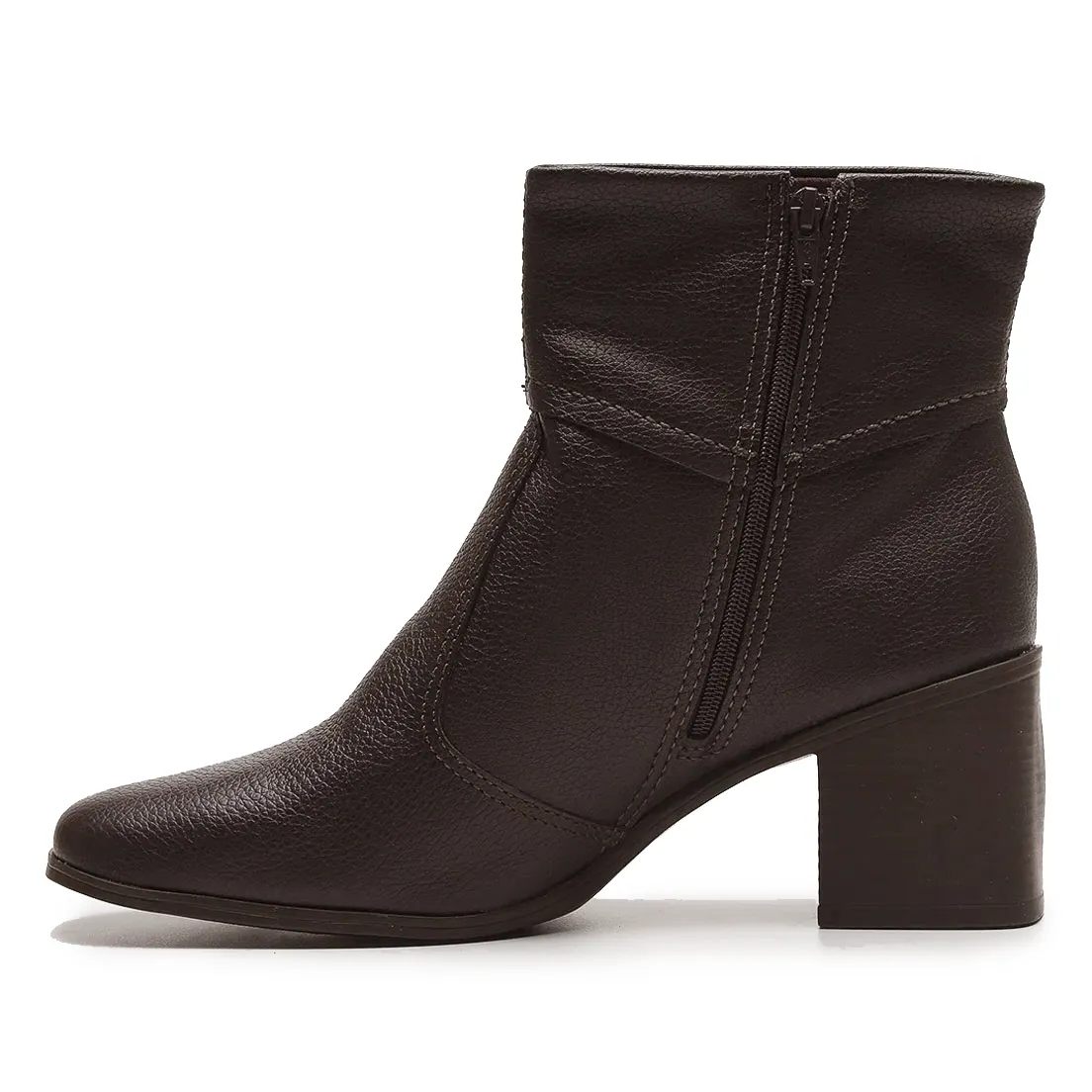 Bota Bottero Napa Ravena Feminina marrom escuro vista lateral com zíper