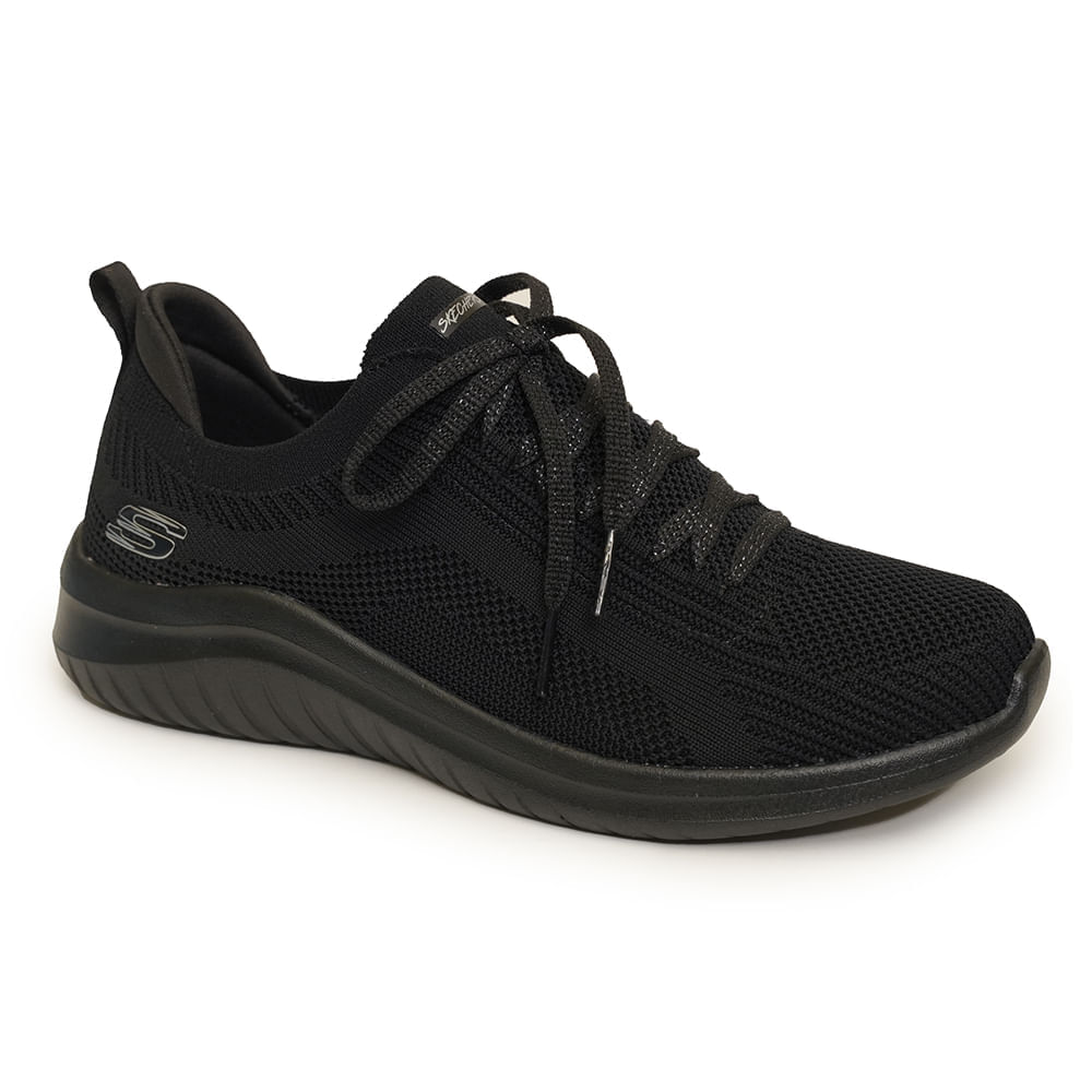 Tênis Casual Preto Ultra Flex Skechers Feminino Oscar