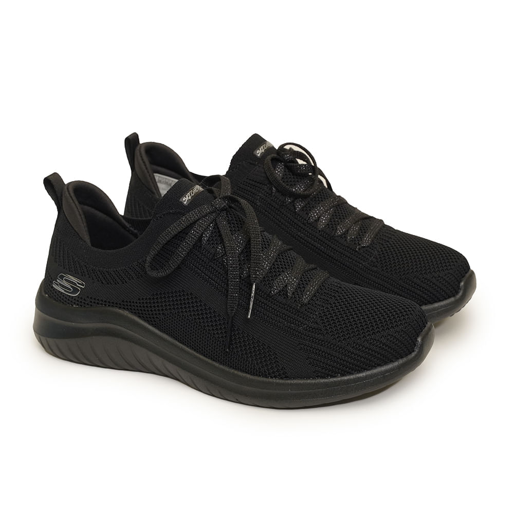 Tênis Casual Preto Ultra Flex 2.0 Skechers Feminino detalhes