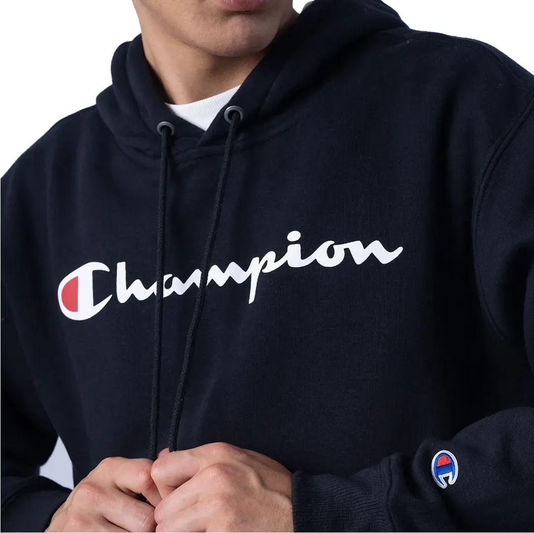 ChamShop♡ Moletom Champion Script Logo Masculino Preto | Oscar