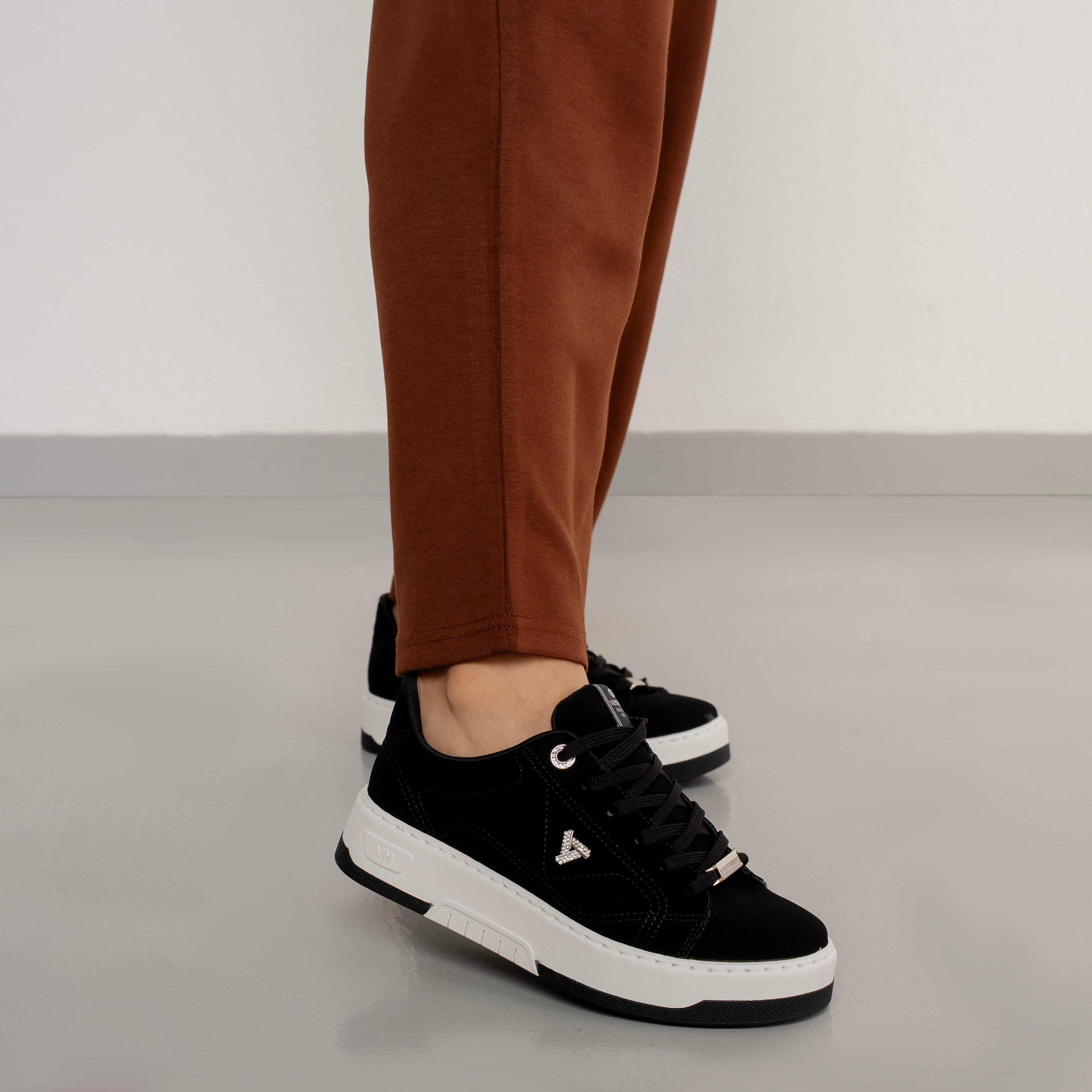 Tênis Via Marte Estilo Streetwear Feminino Preto Oscar