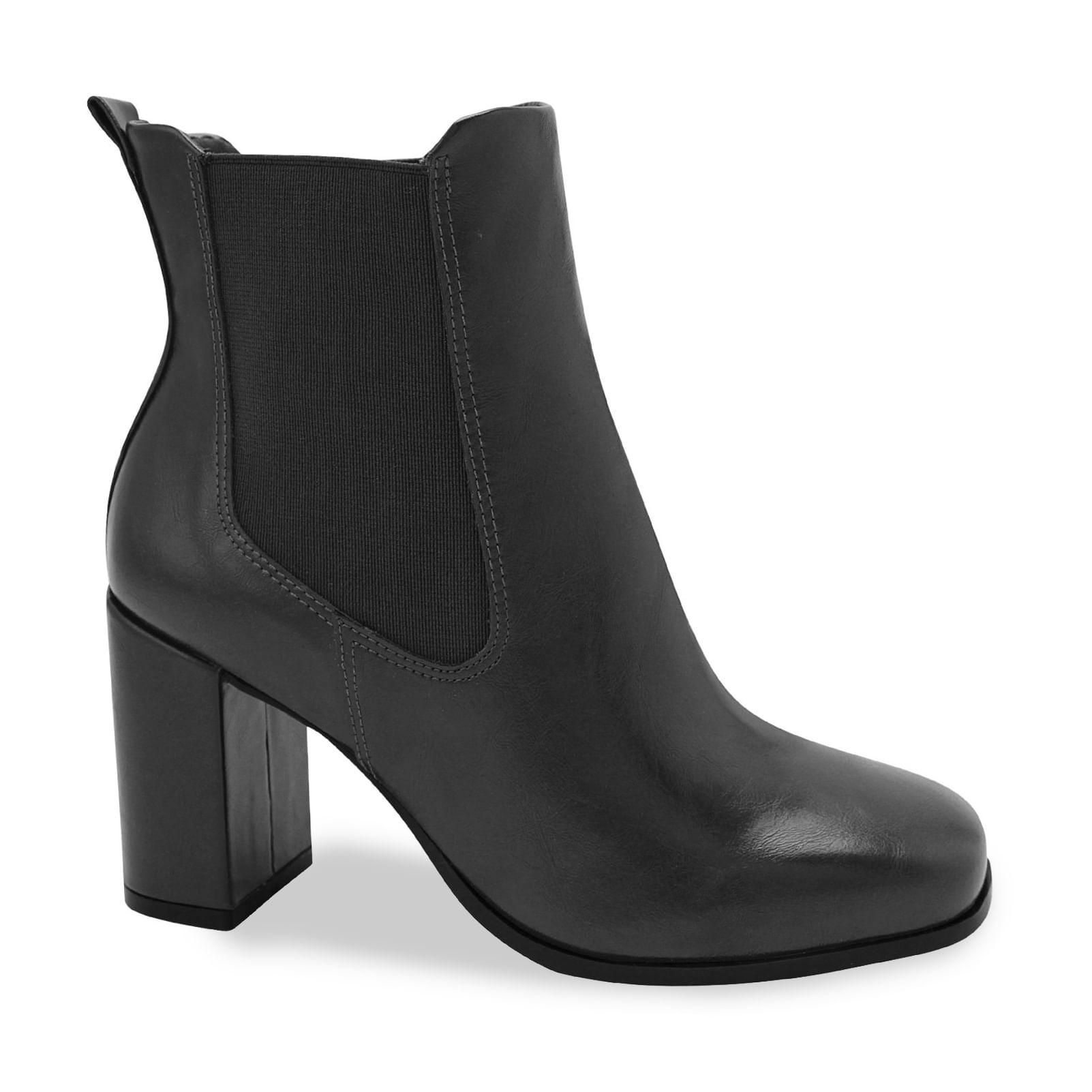 Bota Quiz Teviso Feminina Preta Salto Bloco e Cano Médio Paquetá