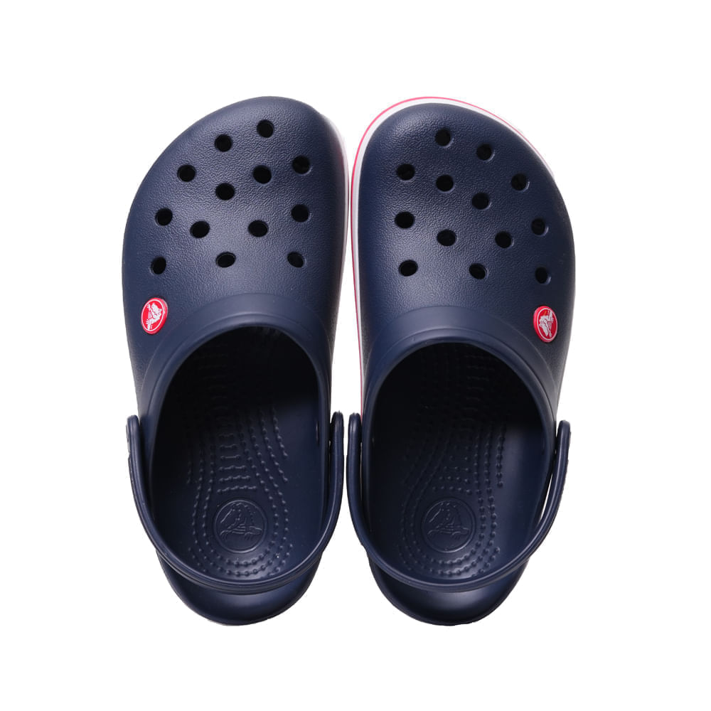 Babuche Crocs Crocband unissex marinho vista superior mostrando orifícios e palmilha anatômica