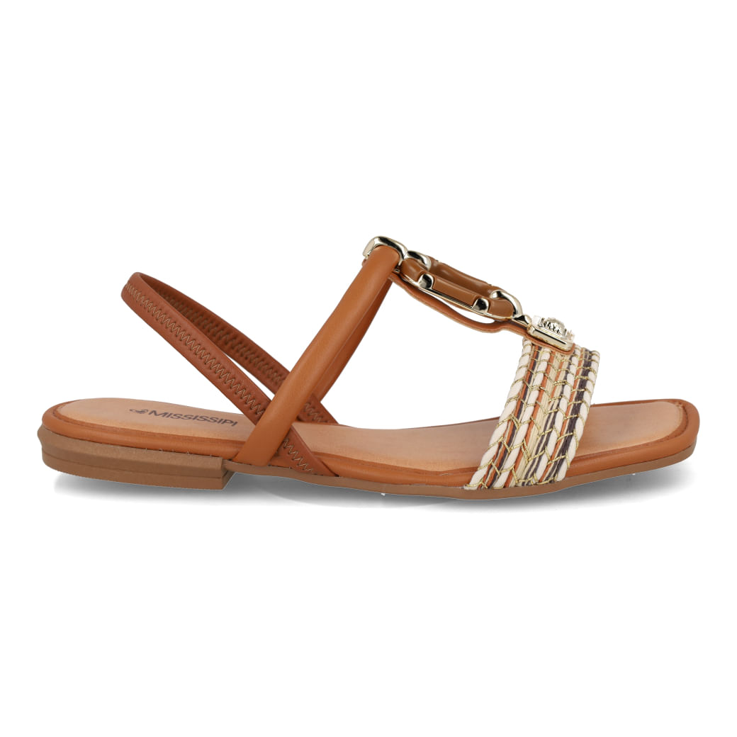 Sandália Mississipi Detalhe Trançado Feminina Marrom Paquetá