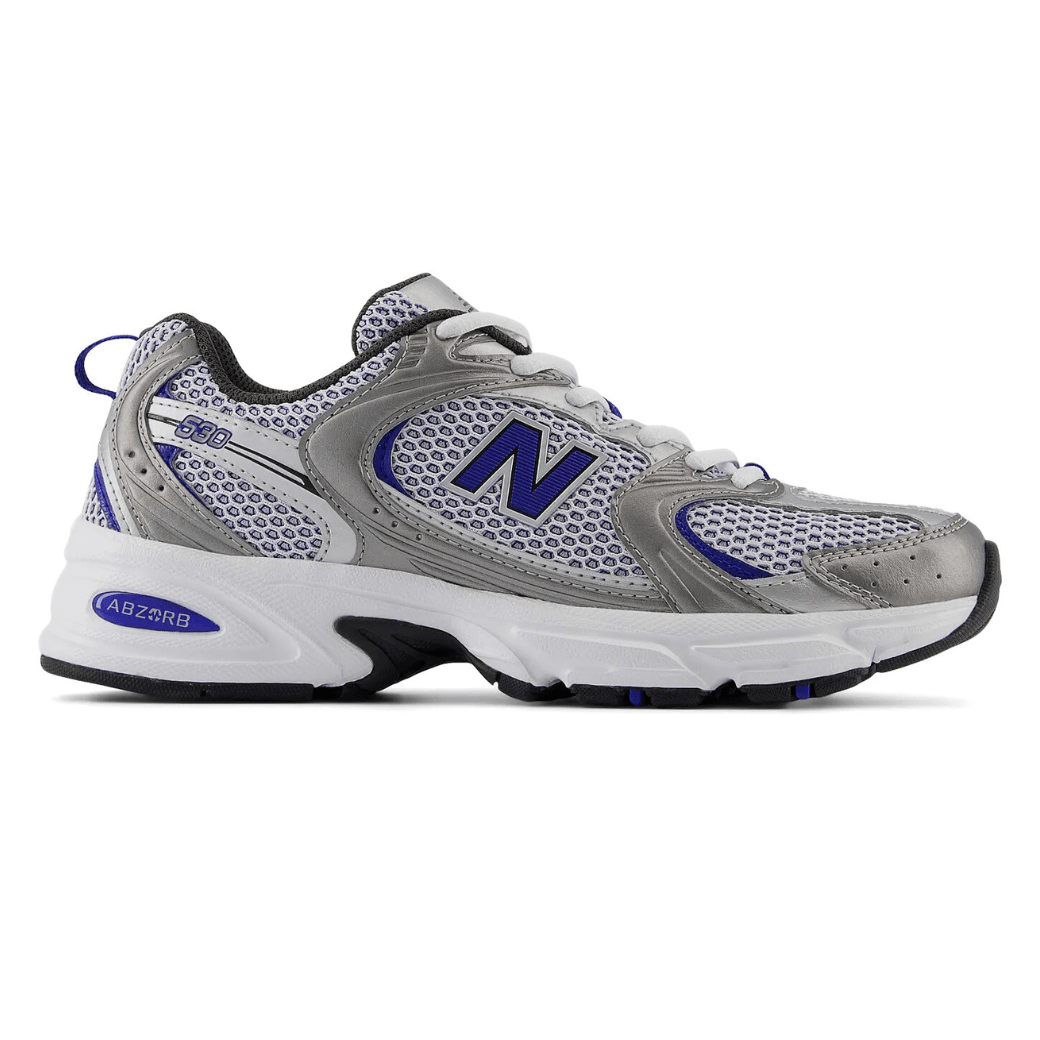 Tênis casual masculino New Balance 530 cinza com azul nebulosas