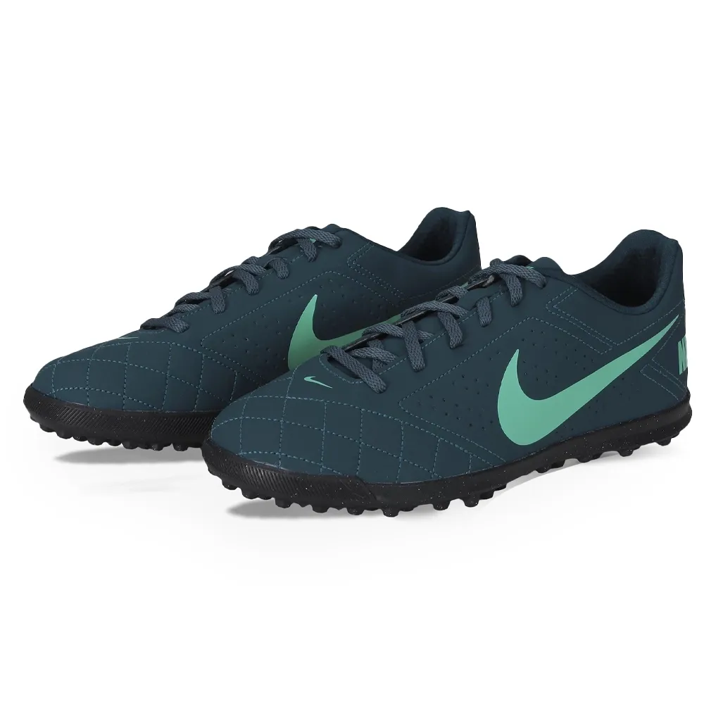 Par de chuteiras Society Nike Beco 2 TF masculinas verde escuro com verde menta vista 3/4 frontal