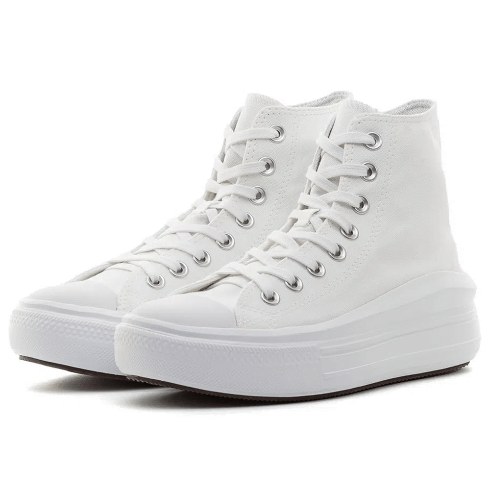 Par de tênis All Star CT AS MOVE branco em lona vista frontal e lateral