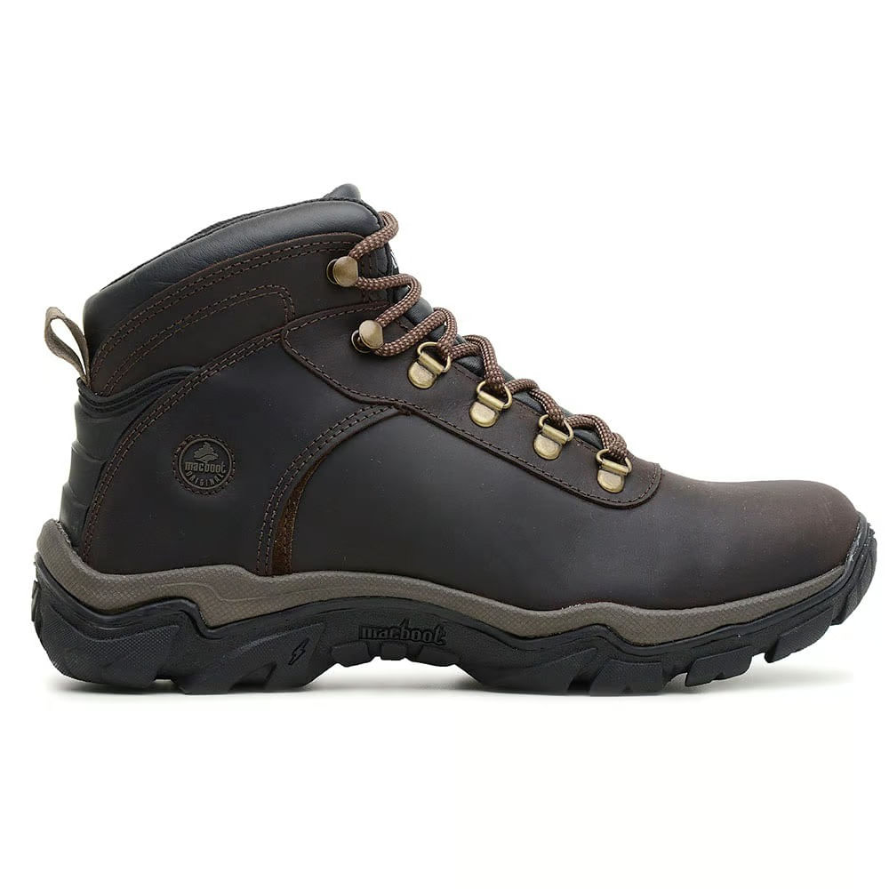 Tênis adventure masculino Macboot café sintético, solado robusto e cadarço marrom