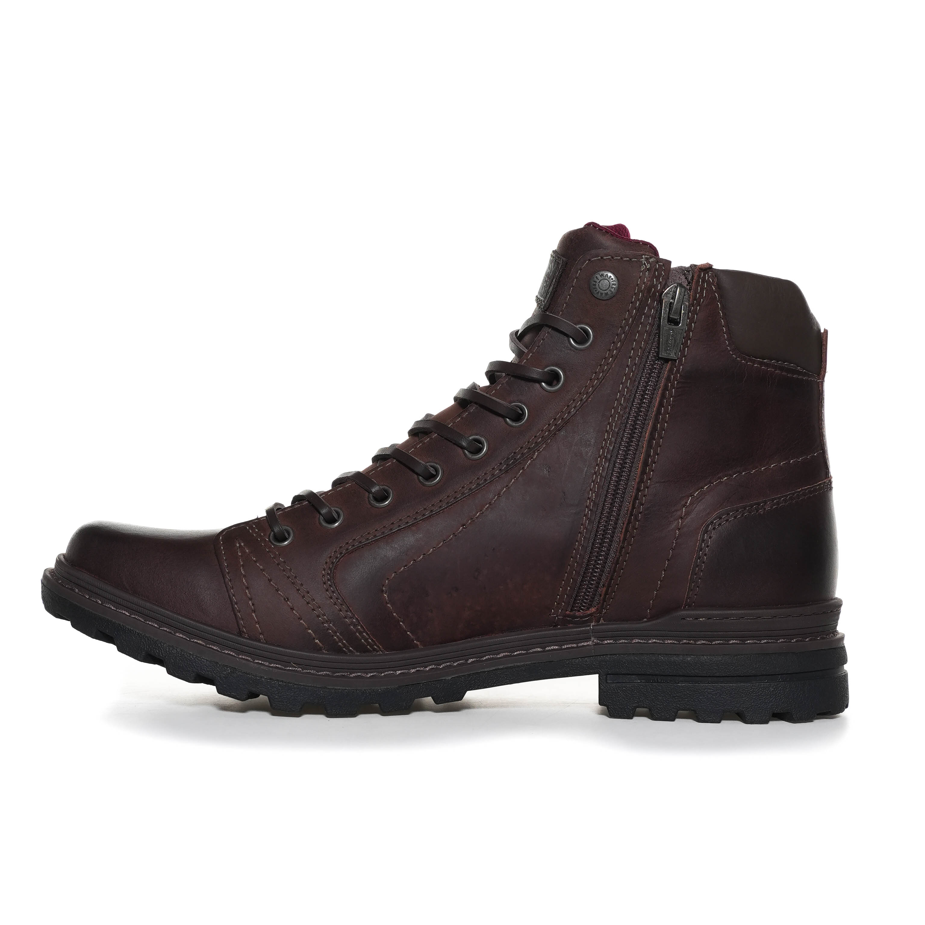 Bota Masculina Cadarço Ziper FreeWay Marrom-1739306818495