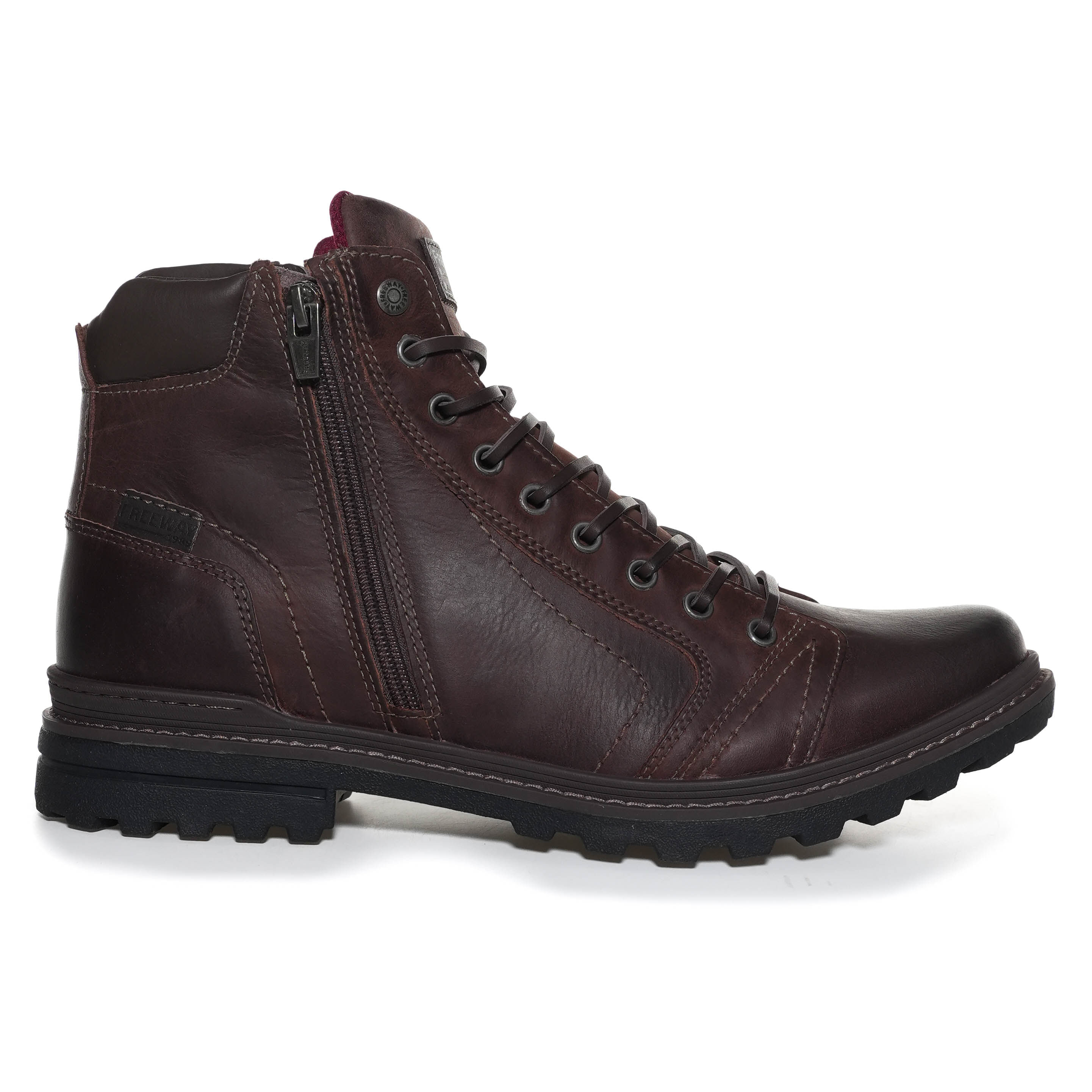 Bota Masculina Cadarço Ziper FreeWay Marrom-1739306807223