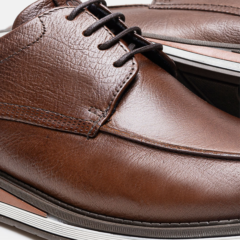 Sapato Democrata Metropolitan Type Masculino Marrom vista lateral para ajuste e conforto