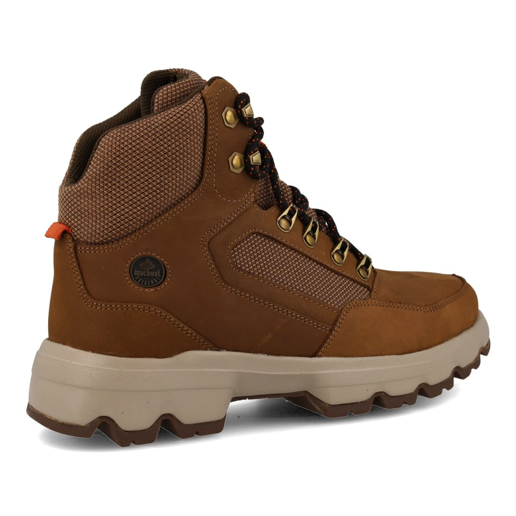 Tênis masculino Adventure marrom couro Macboot VERDA 02, vista lateral direita.