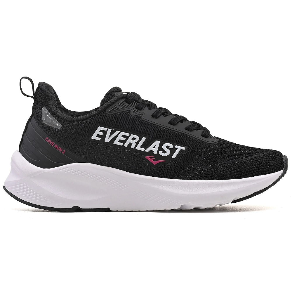 Tênis Esportivo Everlast Cave Run Feminino Preto Paquetá