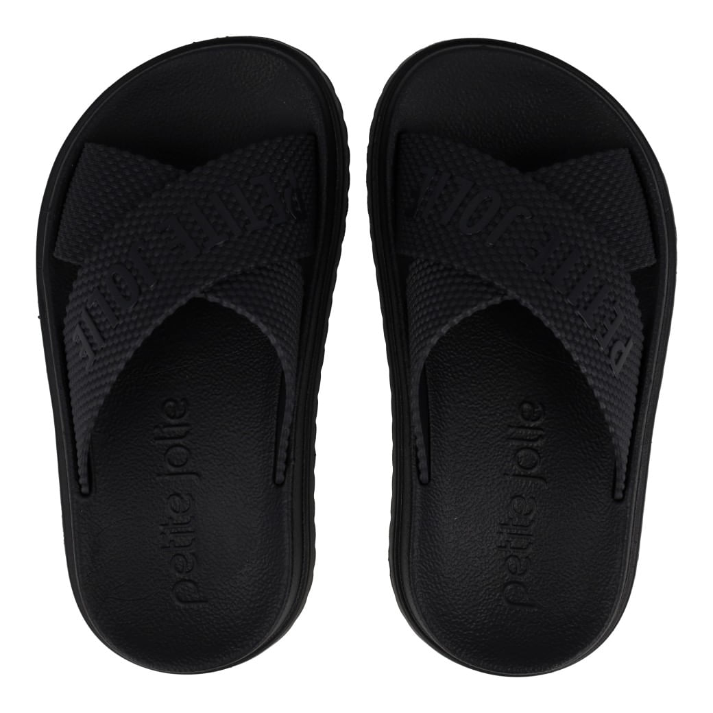 Par de tamancos infantis pretos Petite Jolie modelo PJ6812IN-00027 J-LASTIC vista superior