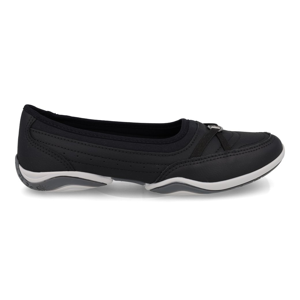 Tenis-feminino-Kolosh-calce-facil-preto-lateral-direita-com-detalhe-em-metal-e-elastico-solado-bran