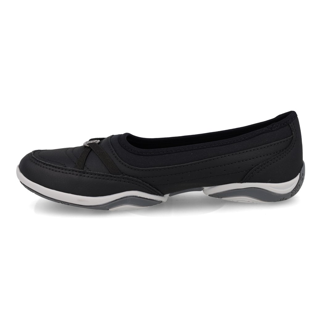 Tenis-feminino-Kolosh-calce-facil-preto-visto-de-lado-direito-com-detalhe-em-elastico-e-solado-branc