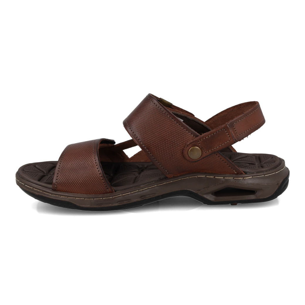 Sandália masculina Pegada pinhão em couro anilina com velcro PGD 133206-02 vista lateral direita.