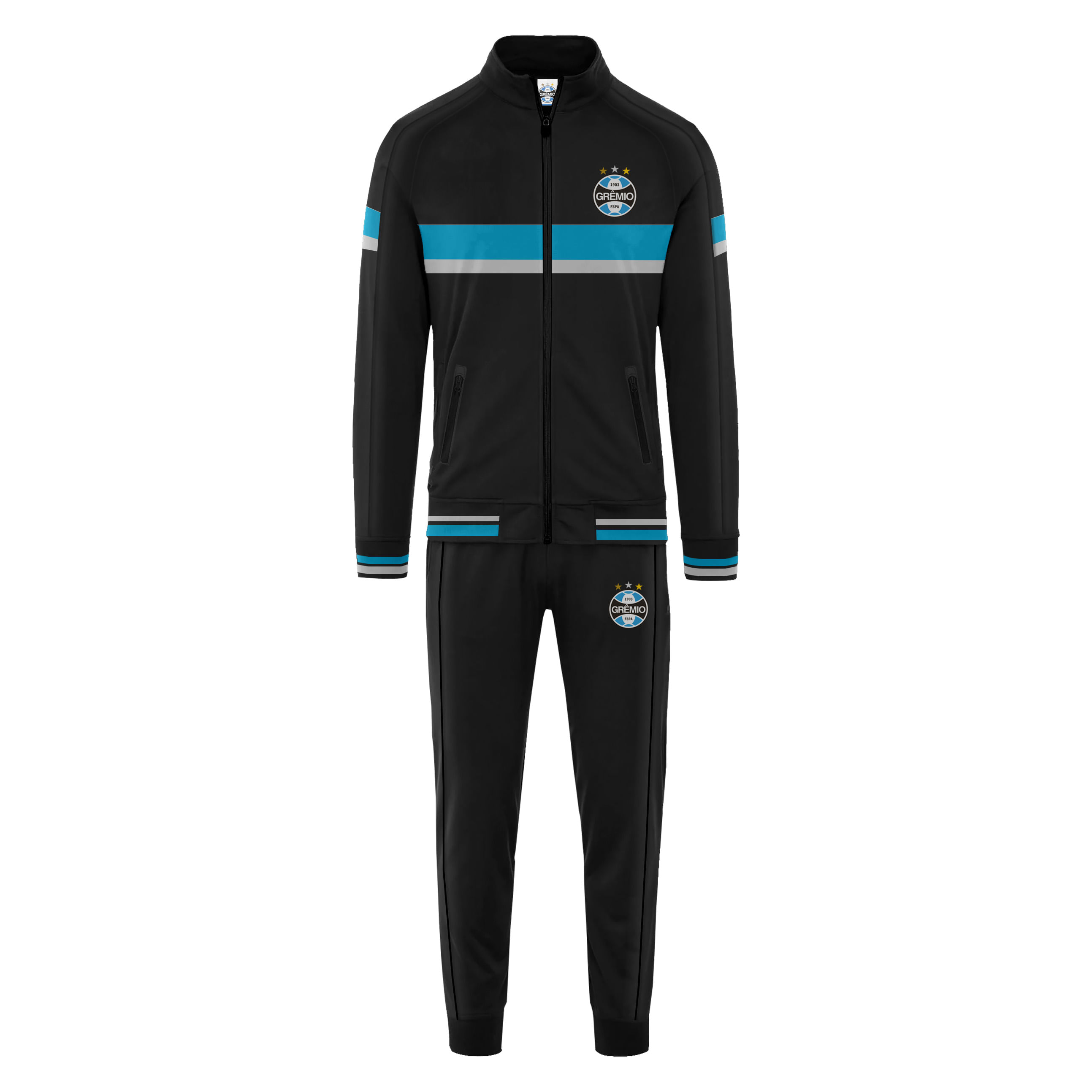 Conjunto Agasalho Lotus Grêmio Infantil Preto Paquetá