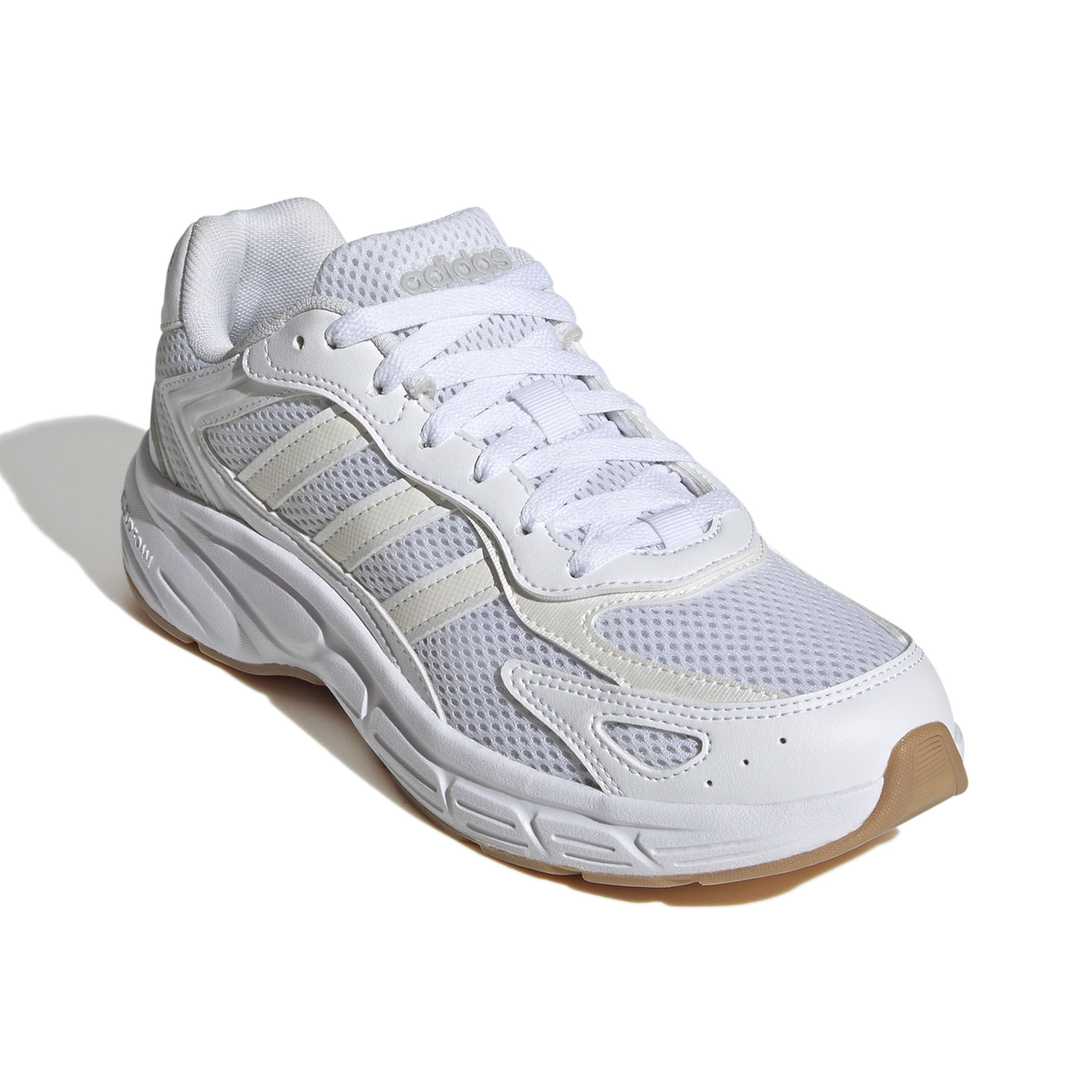 Vista frontal superior do Tênis Adidas Eclyptix 2000 branco destacando cabedal em mesh e entressola Cloudfoam