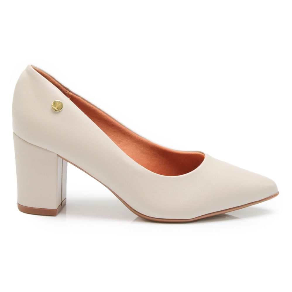Scarpin Casual Vizzano Salto Bloco Pelica Feminino Cinza Paquetá