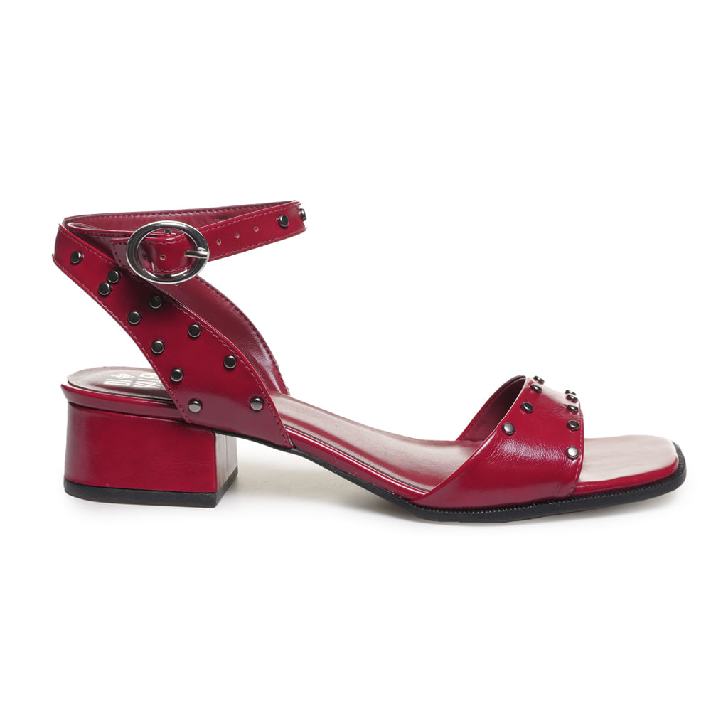 Sandália Di Valentini Salto Baixo Feminina Vermelha Oscar