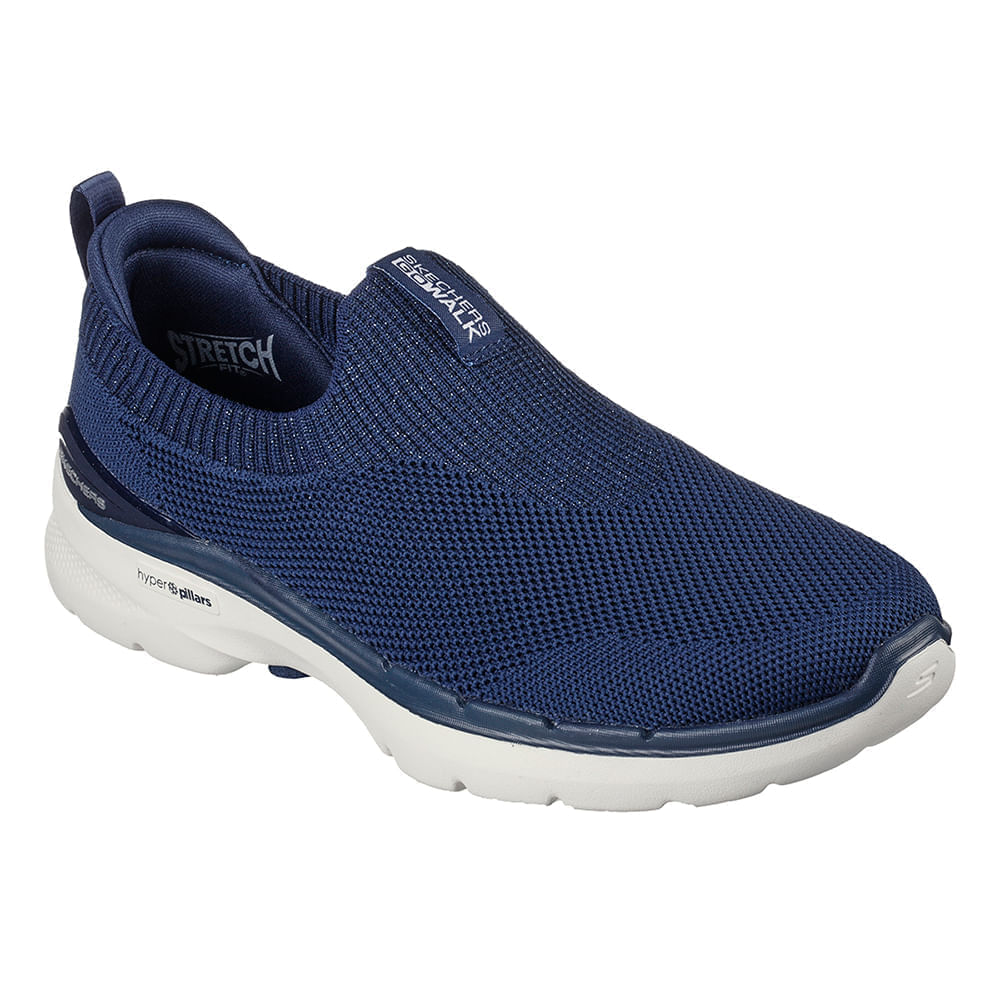 Tênis Skechers Go Walk Azul Stretch Fit Feminino Paquetá Esportes