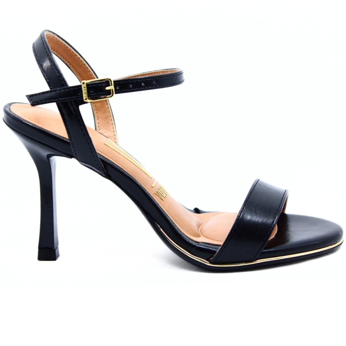 Sandália Vizzano Salto Fino Feminina Preta Paquetá