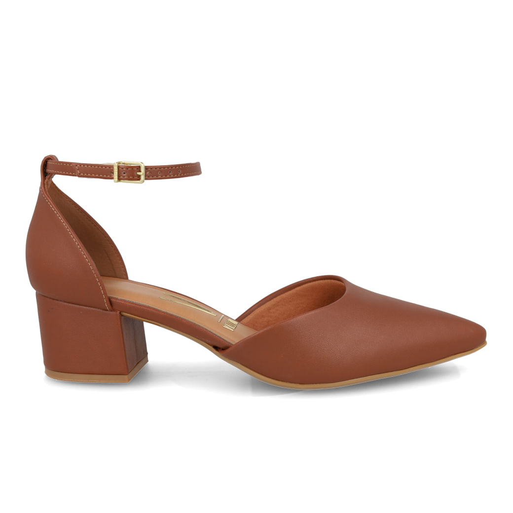 Vizzano Salto Baixo Sapato Marrom Salto Grosso 40