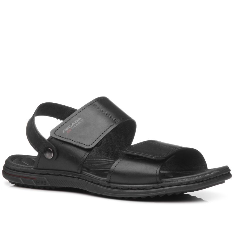 CALCADOS SANDALIA CONSIGNADO MASCULINO PRETO PGD 133303-03 COURO-1741283003518