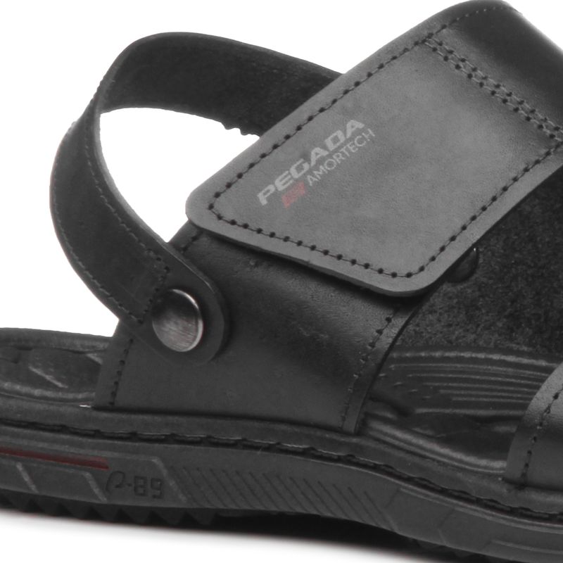 CALCADOS SANDALIA CONSIGNADO MASCULINO PRETO PGD 133303-03 COURO-1741283197768