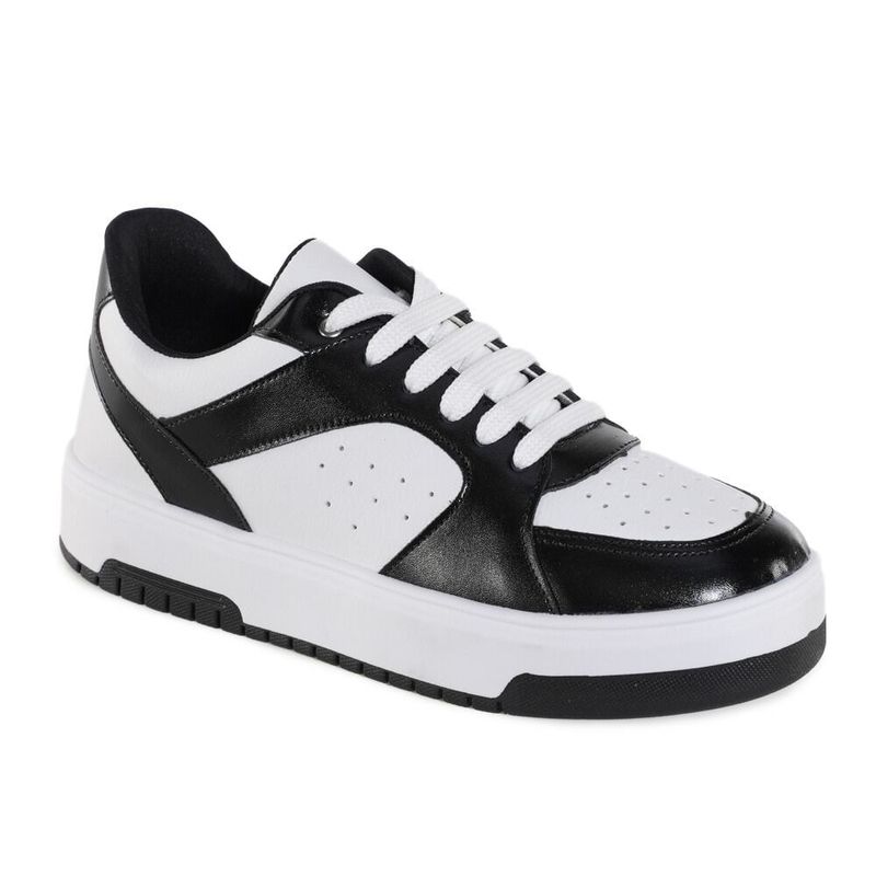 CALCADOS TENIS CASUAL FEMININO BRANCO/PRETO 029 70015-11 SINT-1741350556833