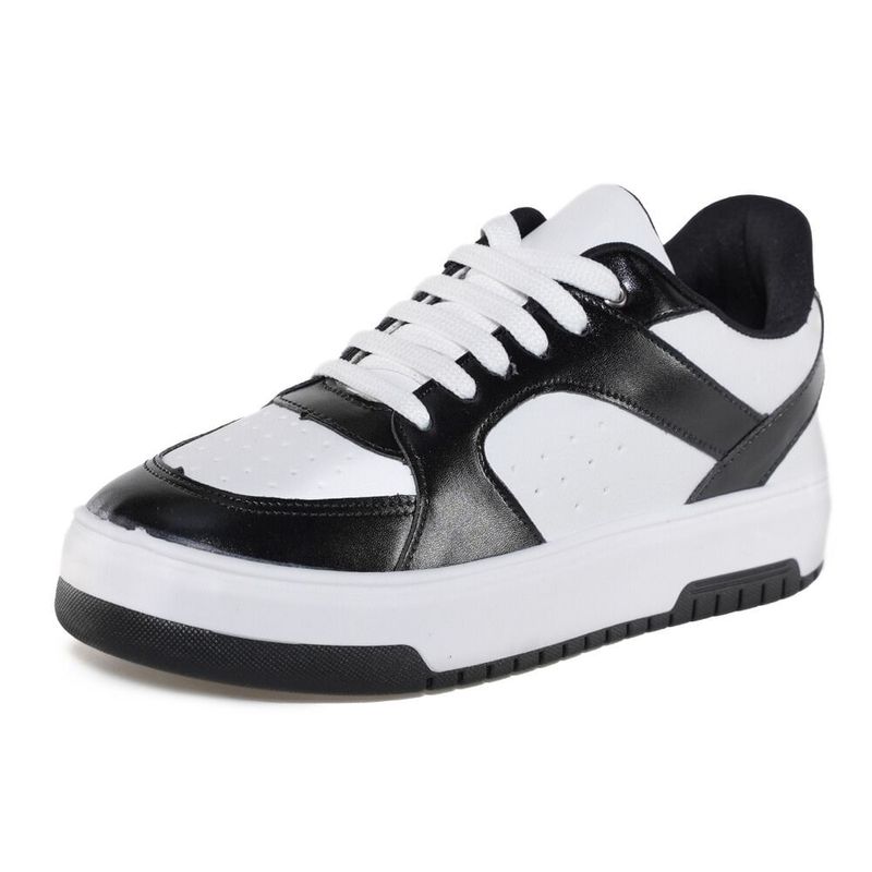 CALCADOS TENIS CASUAL FEMININO BRANCO/PRETO 029 70015-11 SINT-1741350578168
