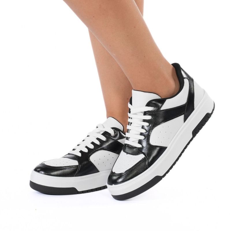 CALCADOS TENIS CASUAL FEMININO BRANCO/PRETO 029 70015-11 SINT-1741350611760