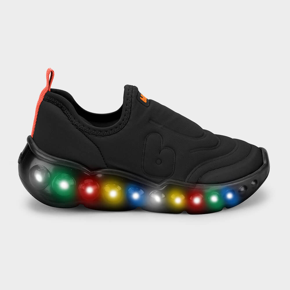 Tênis Infantil Luz Bibi Roller Celebration Preto Paquetá