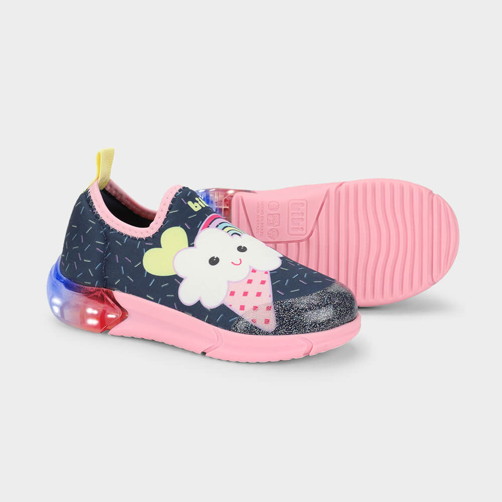 Tênis Infantil Bibi Space Azul Marinho Slip-on Confortável Paquetá