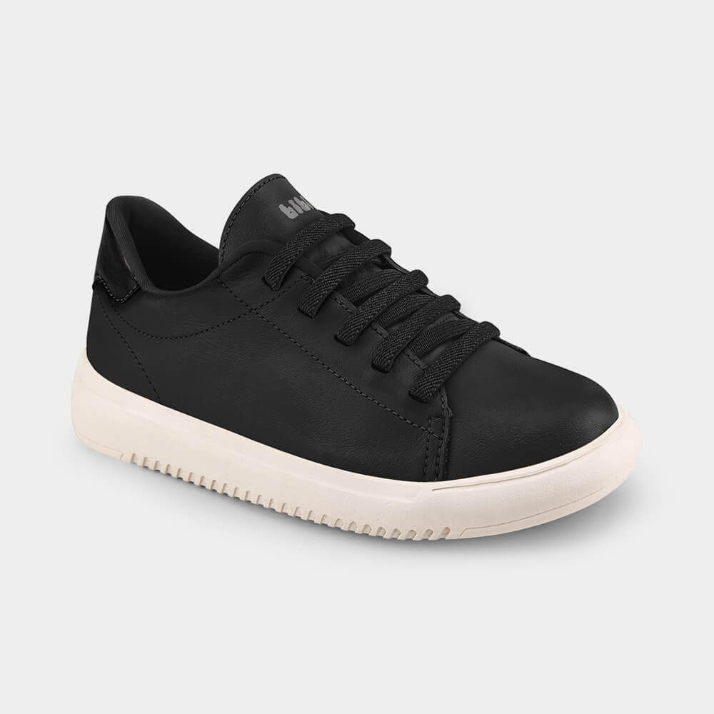 Sapatênis Infantil Bibi New Way Preto de Couro Paquetá