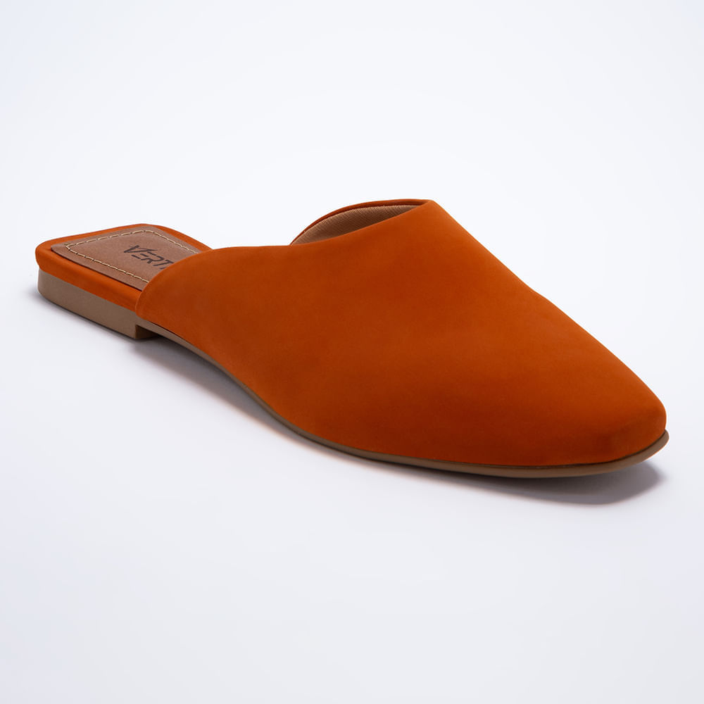 Mule Flat Feminino Nobuck Vértice Marrom | Paquetá