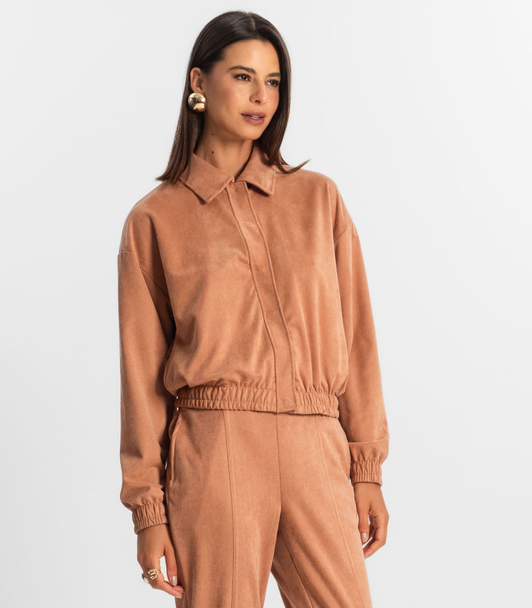 Jaqueta Suede Feminina Rovitex Marrom Paquetá