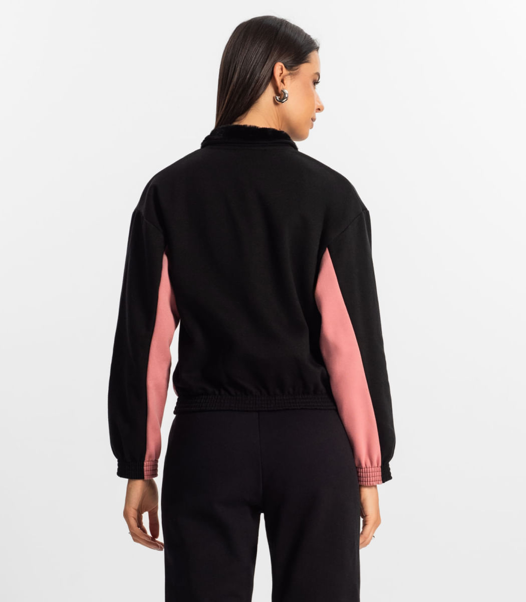 Jaqueta Feminina Bicolor Rovitex Rosa Paquetá