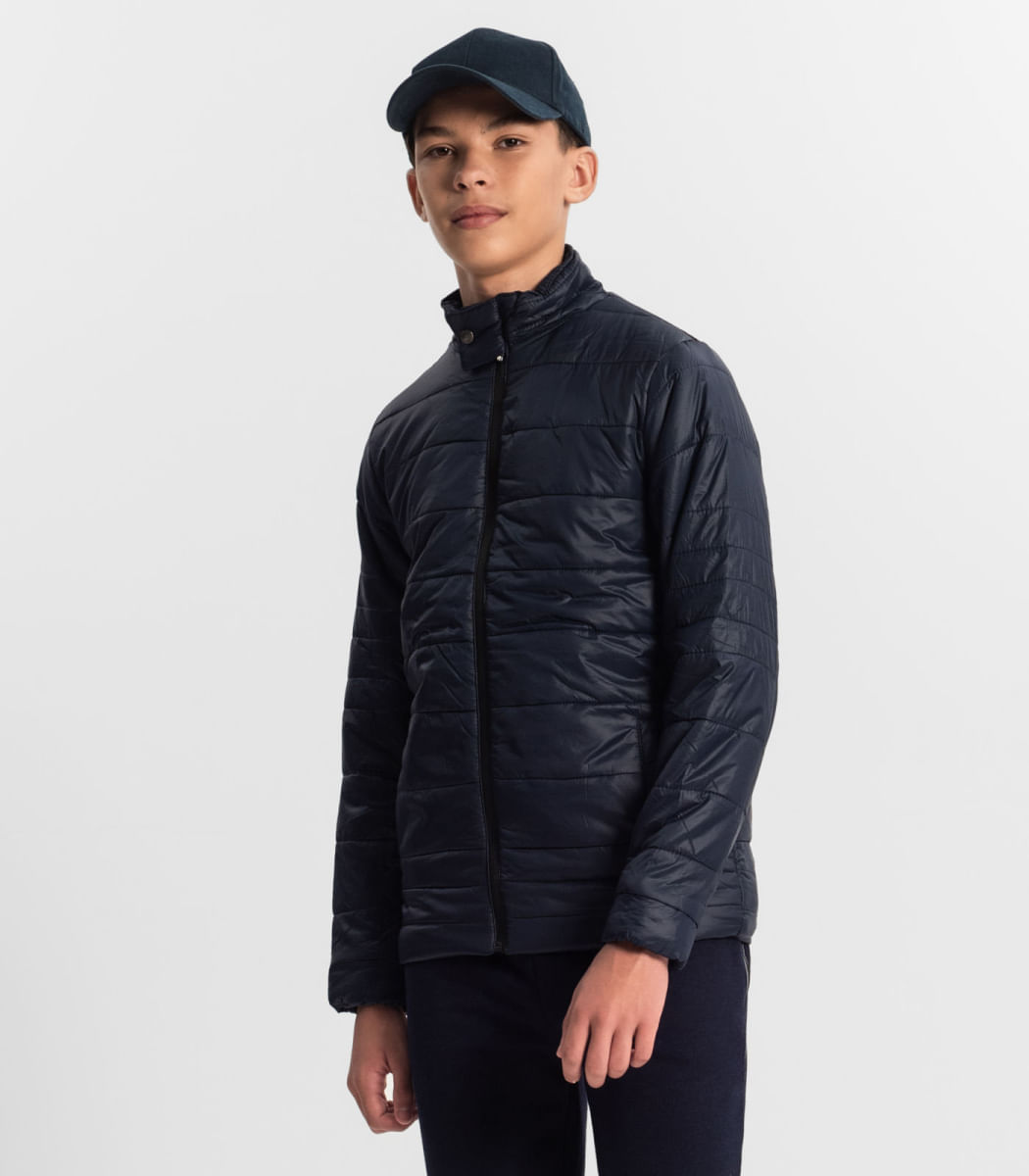 Jaqueta Puffer Juvenil Masculina Minty Azul Oscar