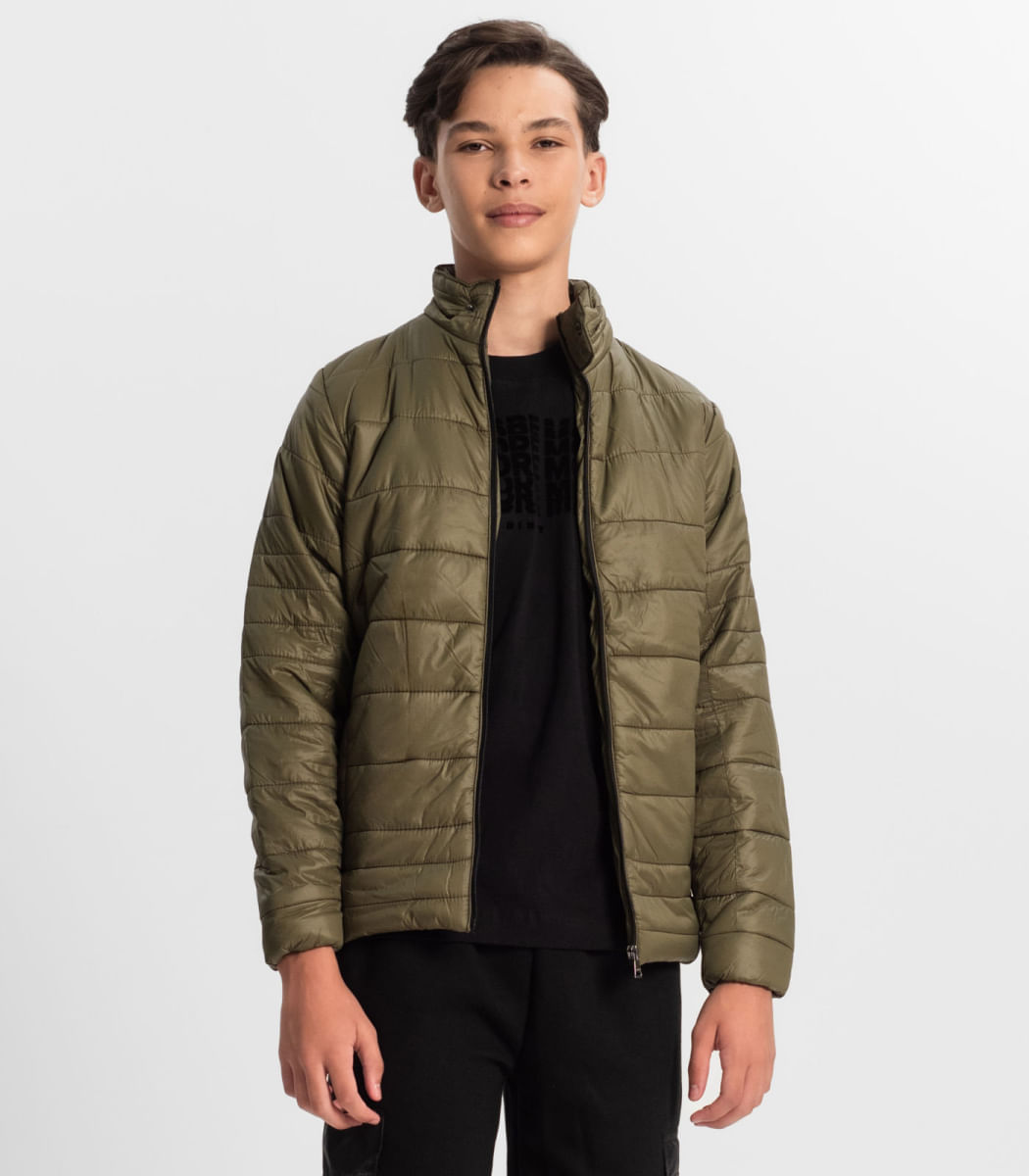 Jaqueta Puffer Juvenil Masculina Minty Verde Oscar