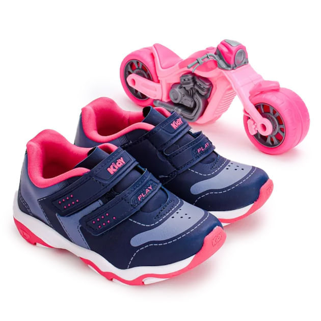 Tênis Kidy Play Com Brinquedo Infantil Marinho Paquetá