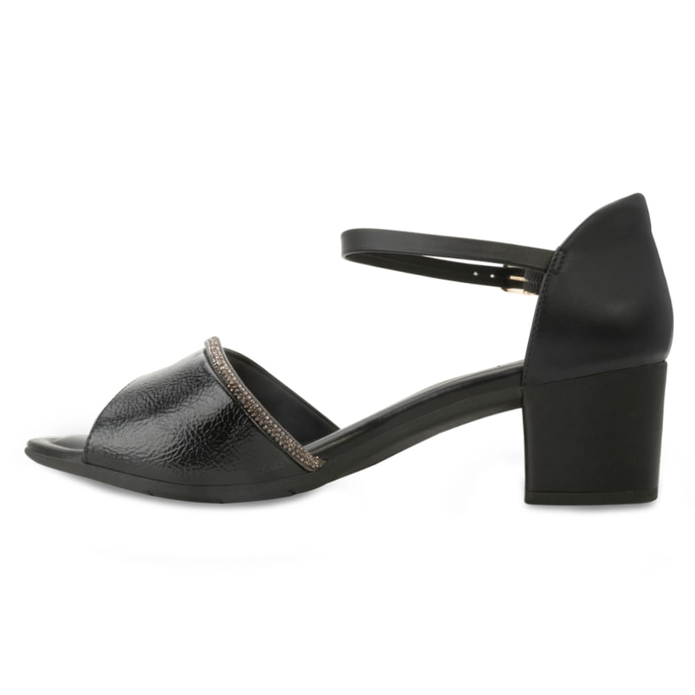 Sandália Anabela Comfortflex Feminina Preta Paquetá