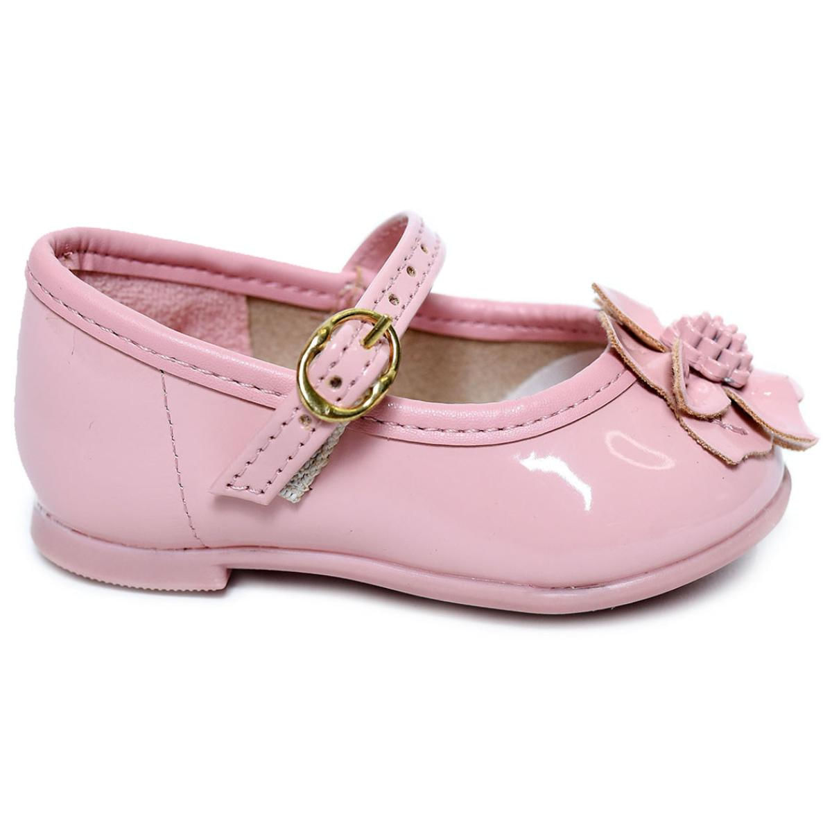 Sapatilha Boneca Molekinha Flor Baby Rosa Paquetá