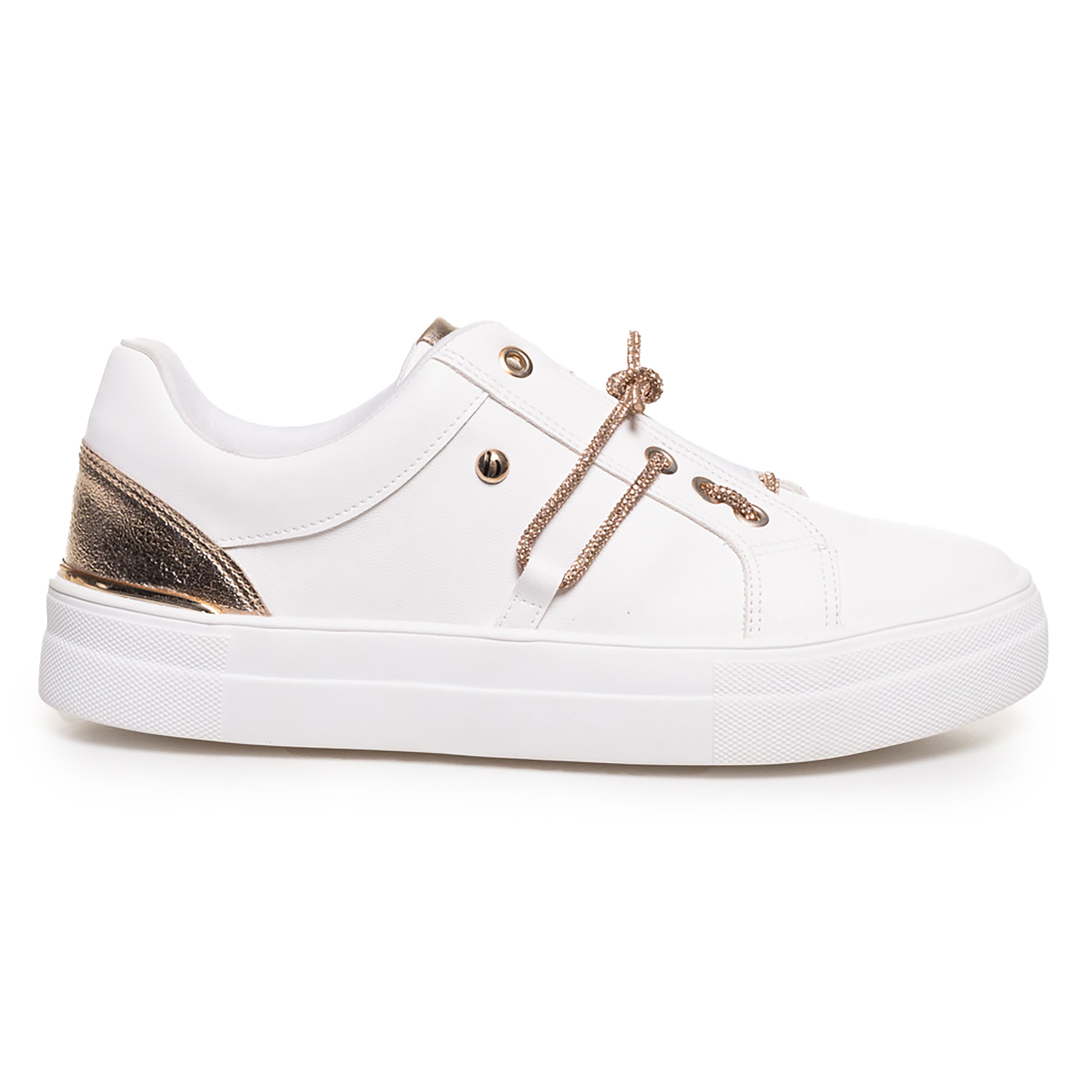 Tênis Feminino Casual Cadarço Brilho Bebece Branco Paqueta Esportes