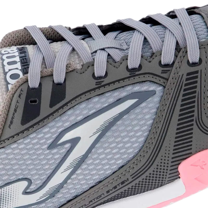 Chuteira Joma Dribling cinza unissex vista lateral para ajuste e conforto